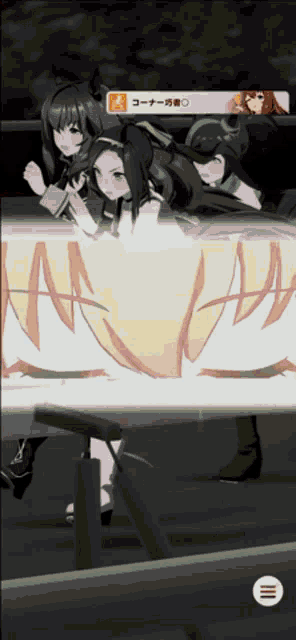 a group of anime girls standing next to each other