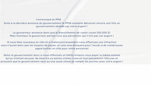 an ad for the progressive party of san andreas in french