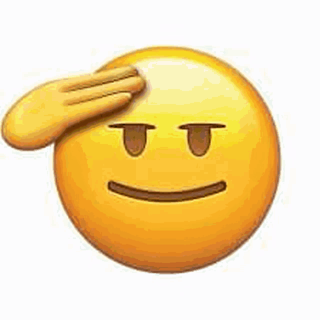 an emoji with a hand on its forehead .
