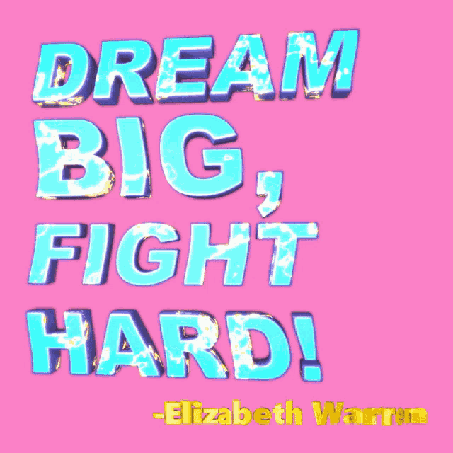 a poster that says dream big fight hard