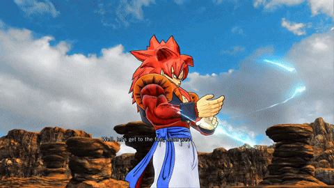 a video game character says well let 's get to the fight shitty you