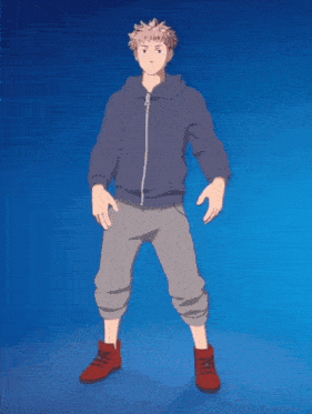 a cartoon drawing of a man running with a glowing sphere around him