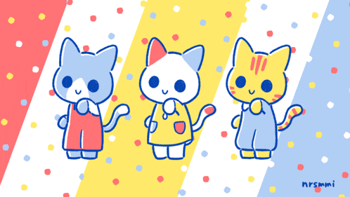 a drawing of three cats with the name mrsmmi underneath them