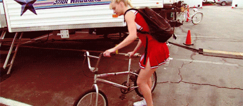 Glee Brittany Pierce GIF - Glee Brittany Pierce Parking Bike GIFs