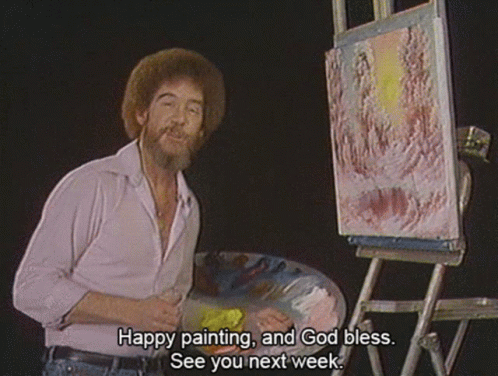 Bob Ross Painting GIF - Bob Ross Painting Bye GIFs