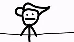 a stick figure is laying on its back on a red blanket