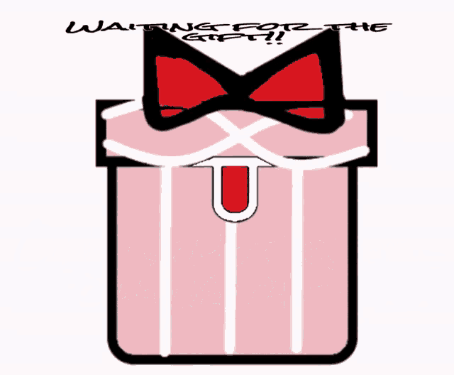 a cartoon of a teddy bear giving a hug next to a striped box