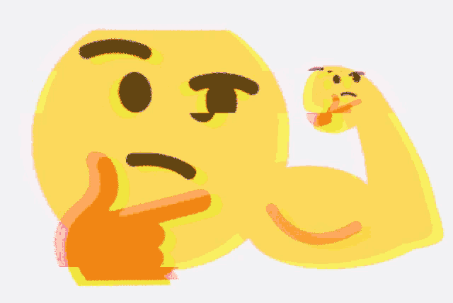 a yellow smiley face with a red eye and green eyebrows
