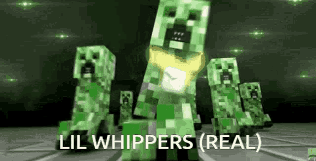 a group of minecraft creepers are standing next to each other in a video game .