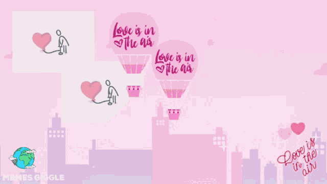 a collage of images with the words love is in the air on them