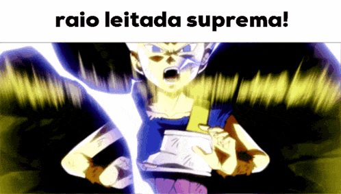 a cartoon character with raio leitada suprema written on it