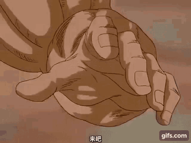 a cartoon character with huge muscles is pointing with his finger .