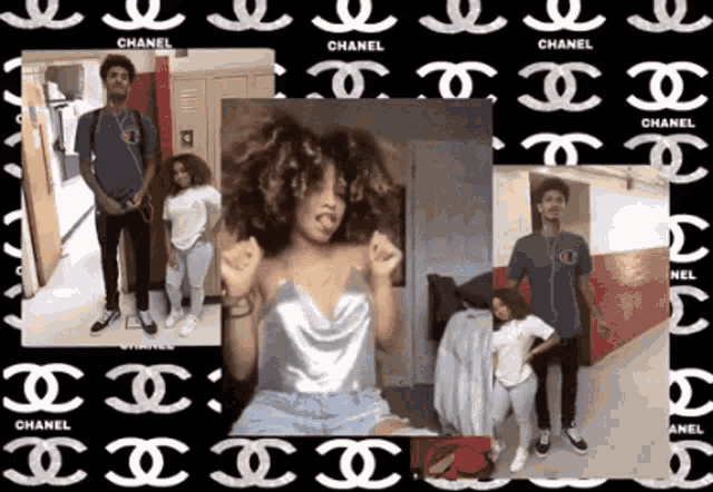 a collage of photos with the word chanel on the bottom right
