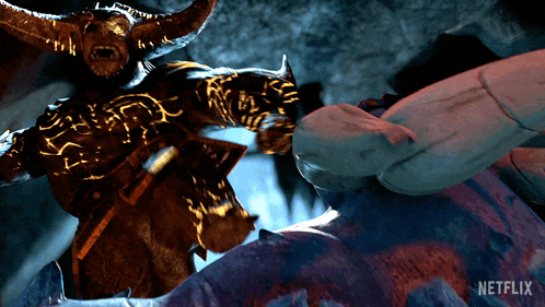 a netflix advertisement shows a monster fighting a monster