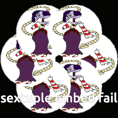 a cartoon drawing of a woman with the words sextuple embedded fail