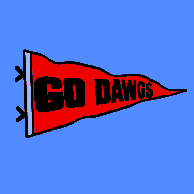 a red flag with vote dawgs written on it