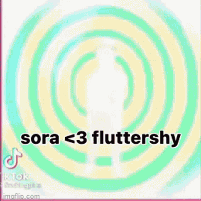 a man in a hat is standing in front of a purple background with the words sora < 3 fluttershy .
