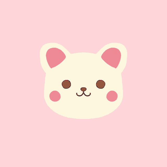 a white bear with pink ears and a pink nose