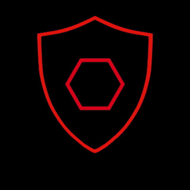 a logo for volcan scareo gaming with a red hexagon