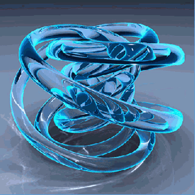 a computer generated image of a blue swirl on a gray background