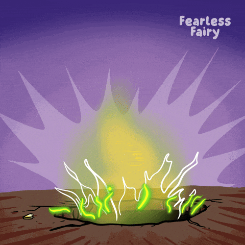 a cartoon drawing of a hole in the ground with the words fearless fairy above it