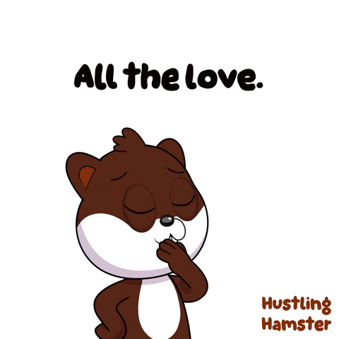a cartoon of a hamster with the words all the love