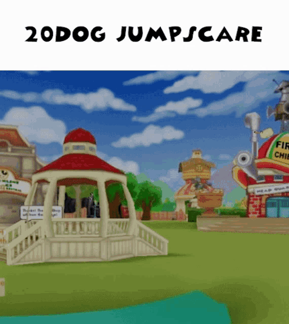 a picture of a gazebo with the words 20dog jumpscare below it