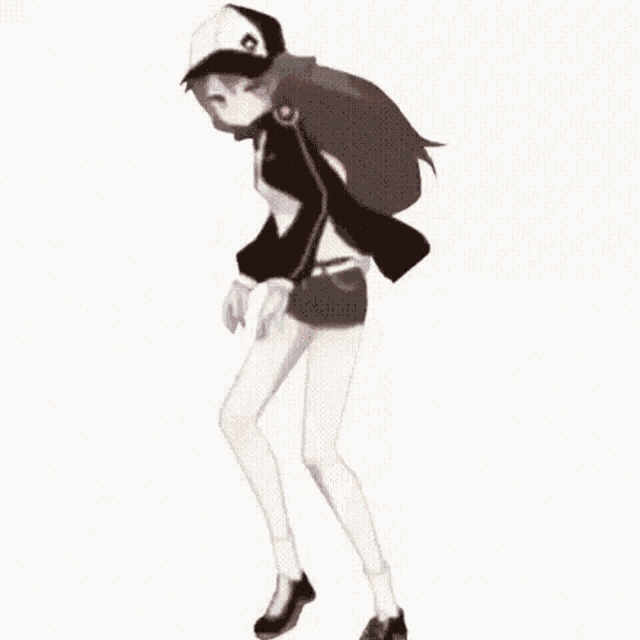 a girl in a hat and shorts is dancing in a video .