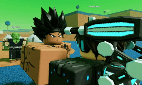 a screenshot of a video game shows a character named lightoo standing next to another character