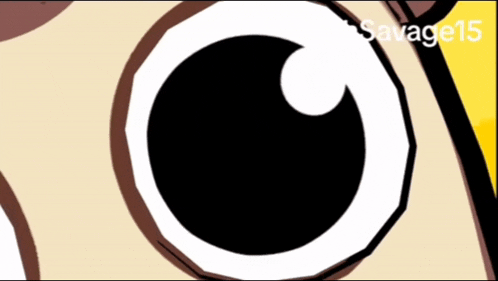 a close up of a cartoon character 's eye with the name savage15 written below it