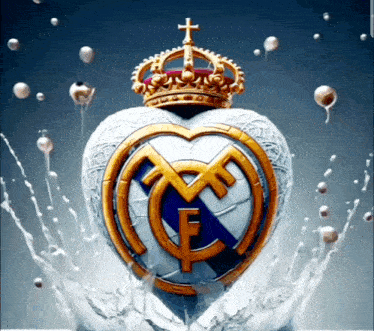 a real madrid soccer ball with a crown on top