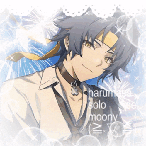 a drawing of a boy with the name harumisa solo moony