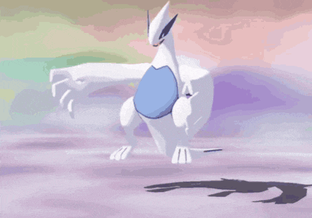 a cartoon drawing of a white dragon with a blue stripe on its chest
