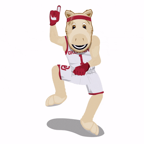 a mascot for oklahoma is wearing number 1