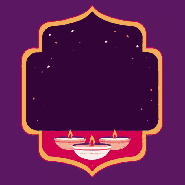a sign that says happy diwali with three candles