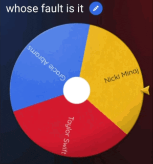 a spinning wheel with taylor swift gracie abrams and nicki minaj