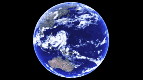 a globe with a hurricane in the middle of the ocean