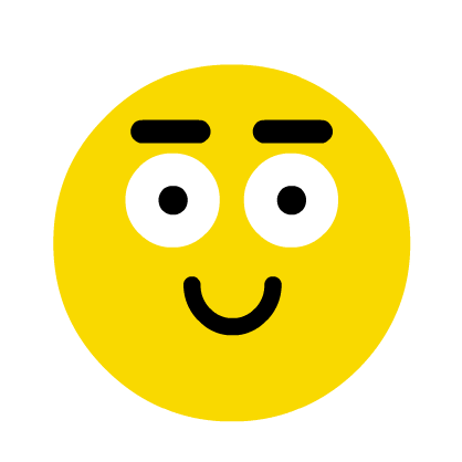 a yellow smiley face with a surprised expression on it