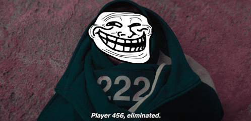 a troll face with the number 222 on it