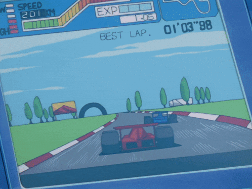 a man in a blue suit is holding a steering wheel