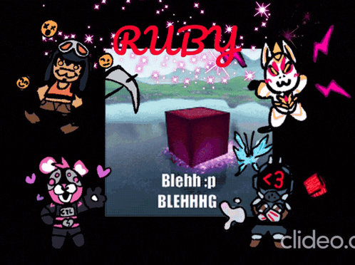 the word ruby that is on a screen