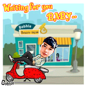 a cartoon of a man laying on a scooter with the words waiting for you baby