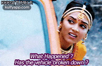 a woman is asking what happened and has the vehicle broken down