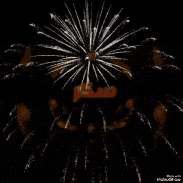 a fireworks display with the words happy birthday in the foreground