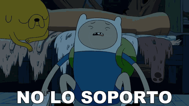 a cartoon character with the word no lo soporte written below him