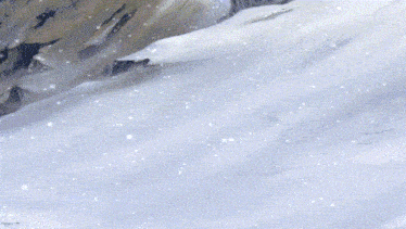 a cartoon of a person holding a pickaxe going down a snowy hill