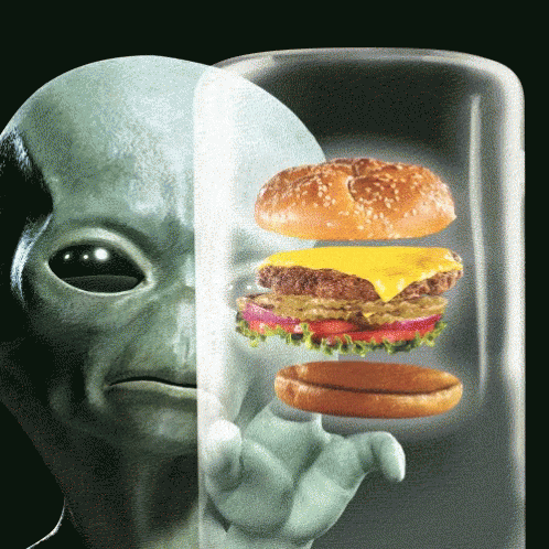 Alien Cheeseburger Dreams Aliens GIF - Alien Cheeseburger Dreams Aliens Burgers GIFs