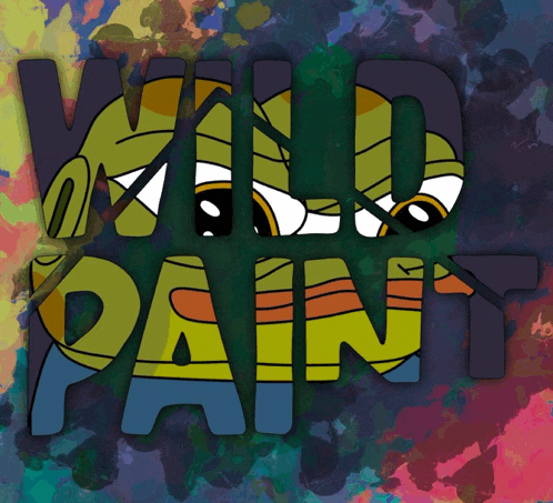 a logo for wild paint shows a cartoon character