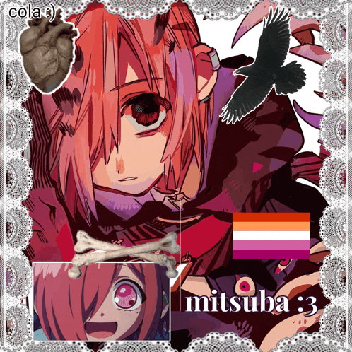 a picture of a girl with the name mitsuba 3 on it