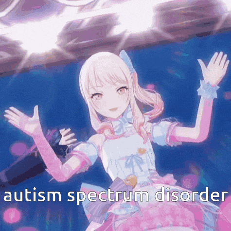 a girl in a pink dress with the words autism spectrum disorder written below her